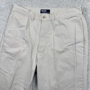 Vintage Polo Ralph Lauren Pants Mens 34x31 Khaki‎ Flat Front Front Chino